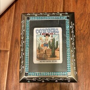 Cowgirl Western Decor Frame with Rhinestones